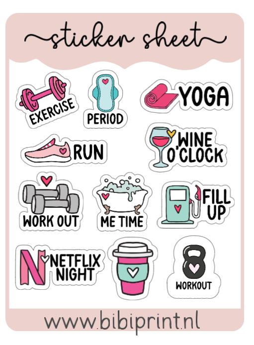 Stickersheet Exercise (A5-6 formaat)