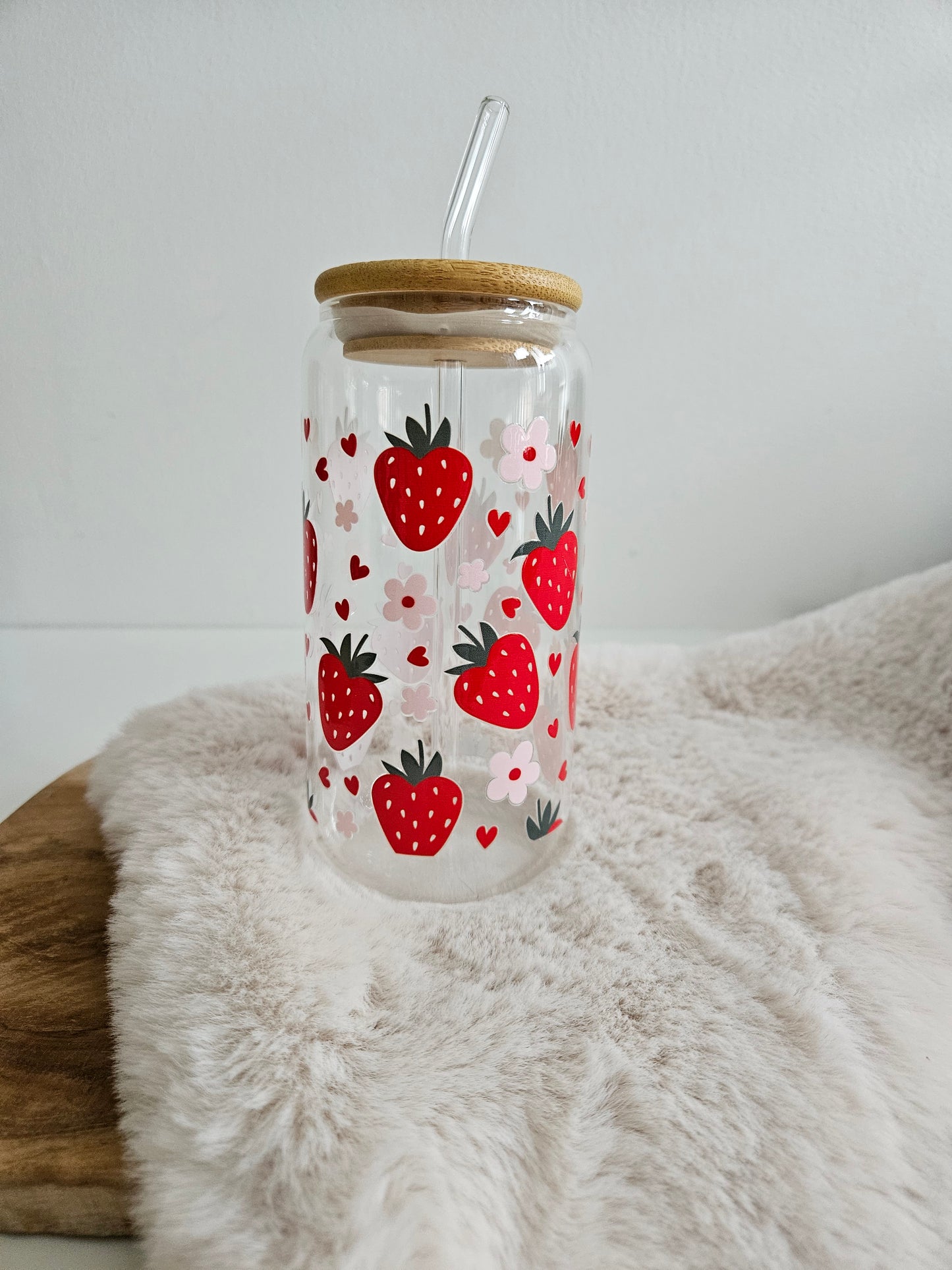 Drinkglas (jar) aardbei