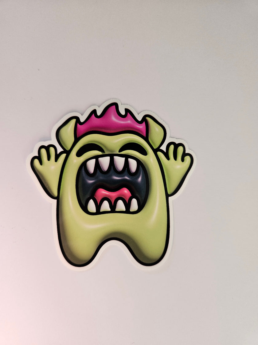 Sticker groen monster (Groot)