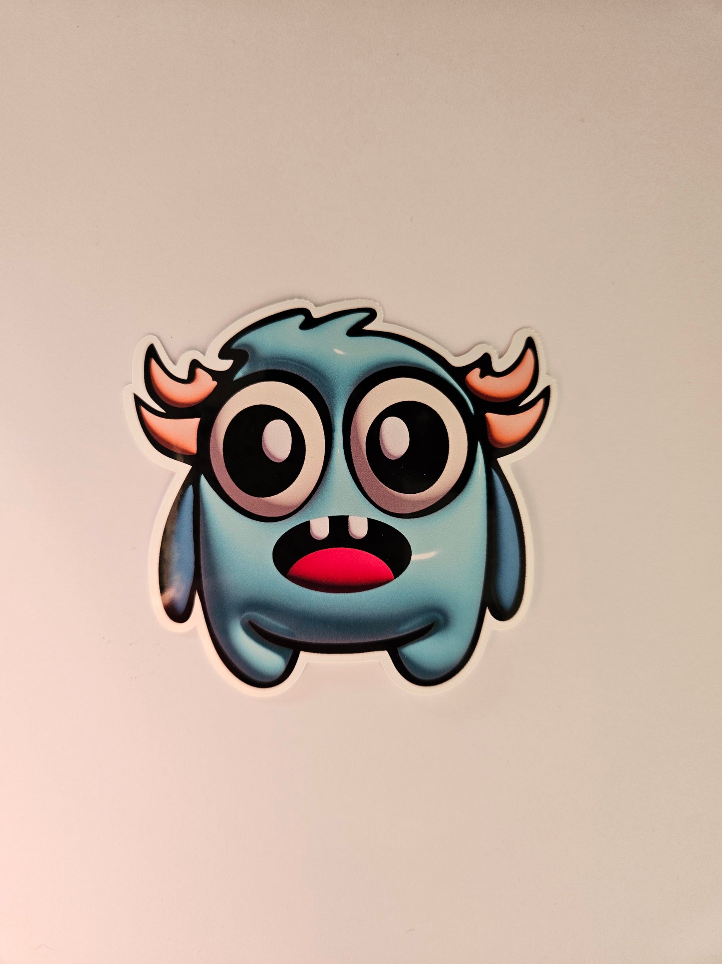 Sticker Blauw monster (groot)