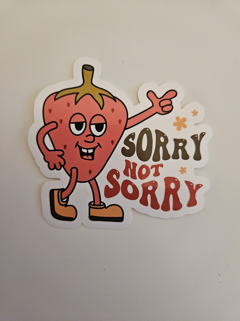 Sticker sorry no sorry (groot formaat)