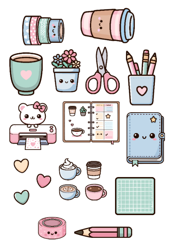 stickers kawaii journal