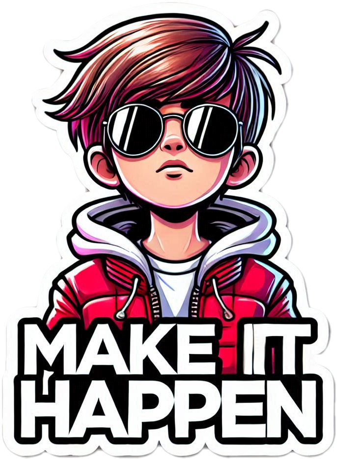 Sticker Make it Happen (groot)