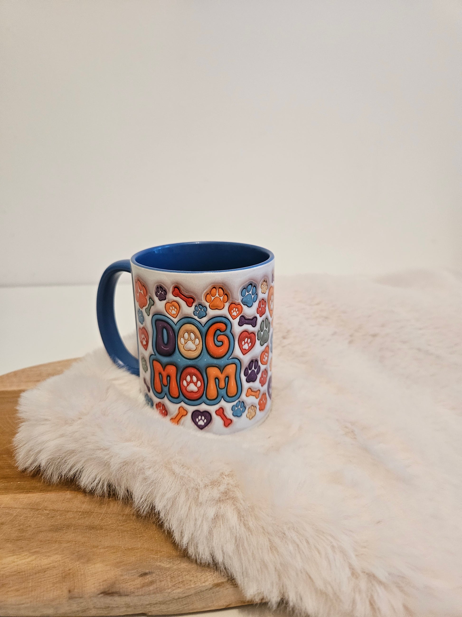 Mok kleur blauw-wit Dog Mom