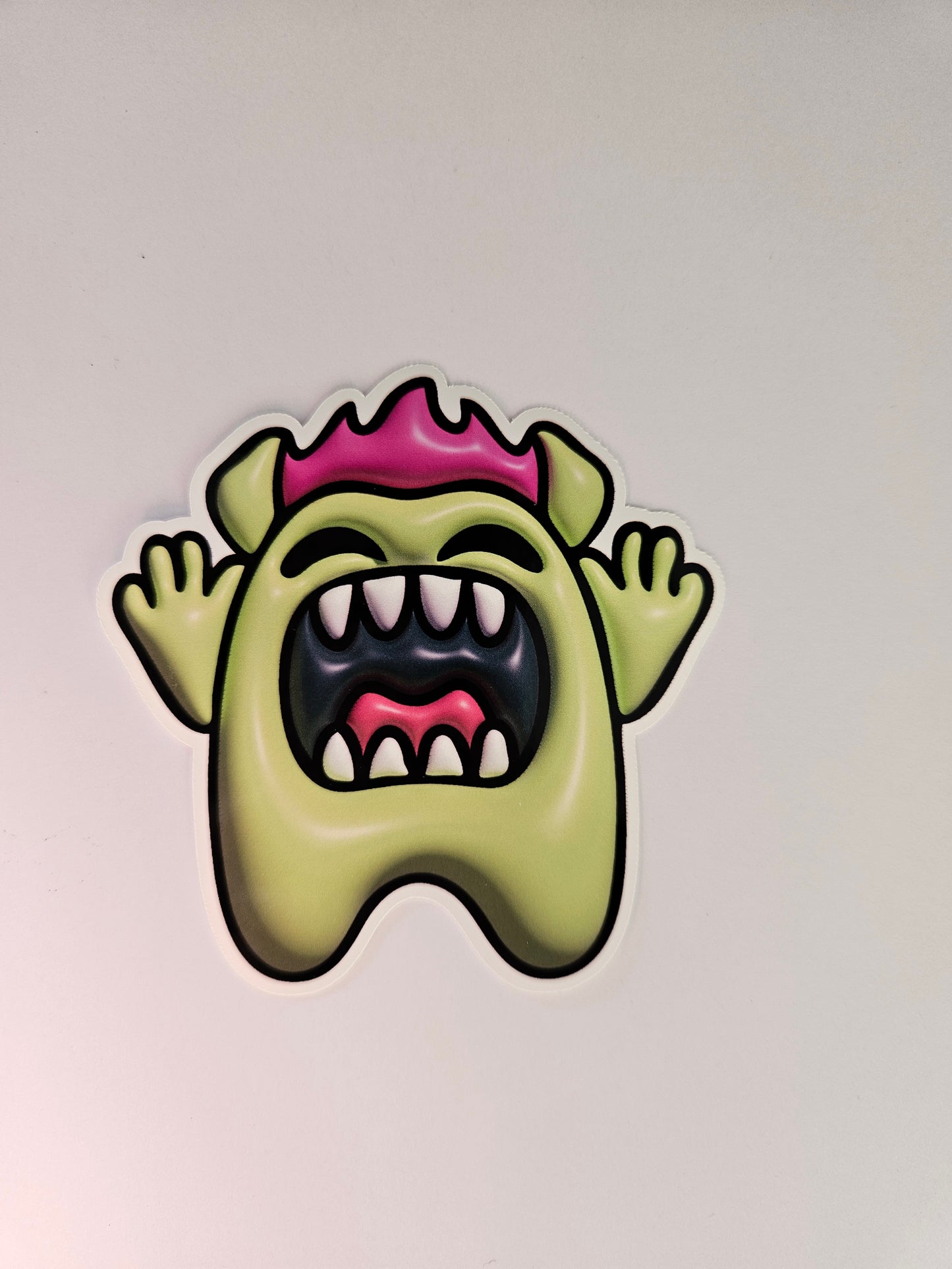 Sticker groen monster (Groot)