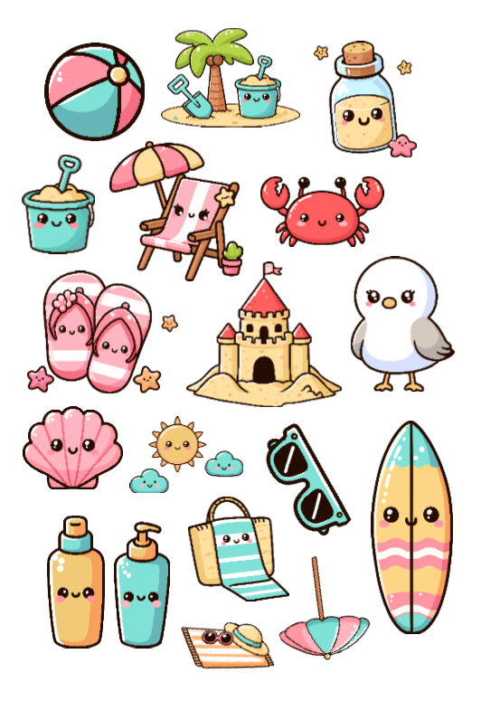 sticker kawaii strand